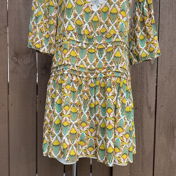 Kobi Halperin Lulu Silk Drop Waist Dress in Ivory Multicolor size XS - Picture 6 of 16